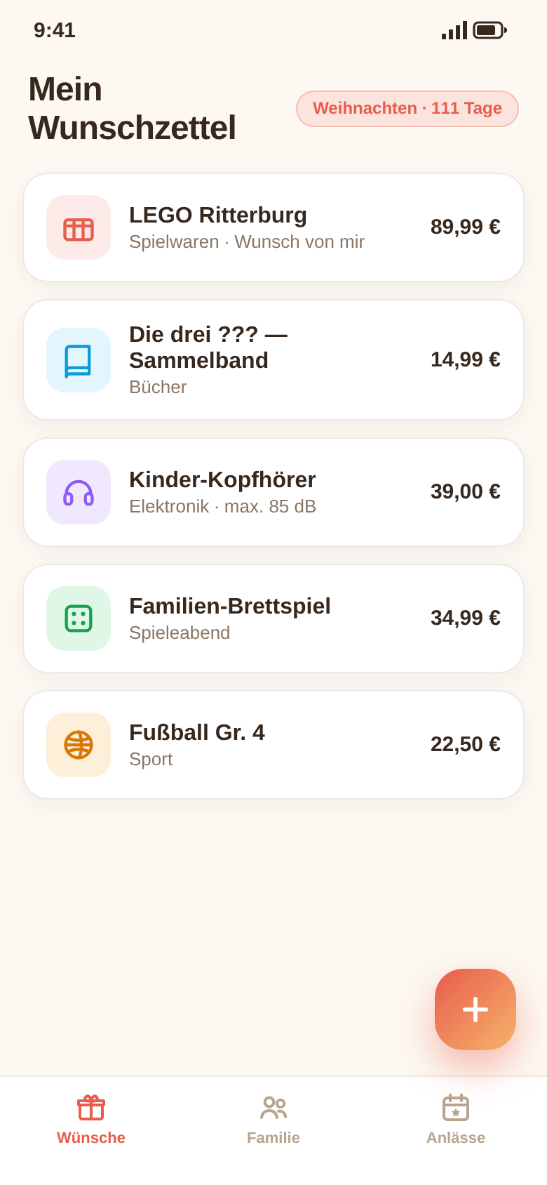 Wunschzettel: eigene Wünsche